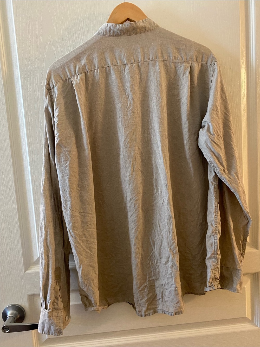MUJI Men’s 100% Linen Stand Collar Shirt in Natural - L - Picture 4 of 16